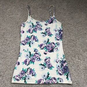 Pacsun Purple Green Floral Tank Top Size Medium